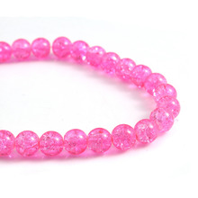 DoreenBeads 50 PCs Pink Crackle Glass Round Beads 10mm Findings 2024 - buy cheap