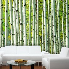 Papel de parede beibehand 3d, grande, moderna, para sala de estar, plano de fundo, tv, foto, bétula, decoração de casa 2024 - compre barato