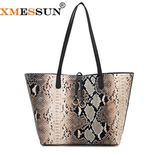 XMESSUN-Bolso de cuero con diseño de serpiente para mujer, bolsa de mano de gran tamaño, informal, con Correa, de alta calidad, H179, 2021 2024 - compra barato