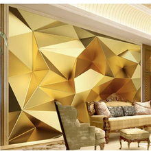 wellyu papel de parede para quarto Custom wallpaper Luxury gold geometric polygon 3d stereo European TV background wall 2024 - buy cheap