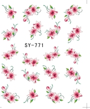 1X Water Transfers Stickers Nail Decals Stickers Water Decal Red Trumpet Flower Petals SY771 2024 - buy cheap