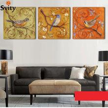 3Piece Abstract Birds Antique Paintings Printed Oil Painting Modern Wall Art Home Decoration Canvas Prints Pictures No Frame 2024 - compre barato