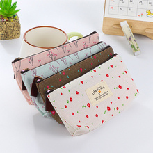 Cute Floral Flower Canvas Zipper Pencil Cases Lovely Fabric Flower Tree Pen Bags Office School Supplies 2024 - buy cheap