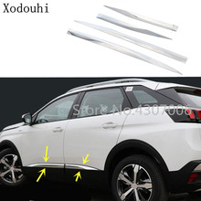 Faixa moldada para porta automotiva, painel de aço inoxidável com moldagem de fluxo de luz para peugeot 3008 gt 3008gt 2016 2017 2018 2019 2024 - compre barato