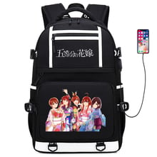 The Quintessential Quintuplets Women Cute Backpack Nakano Miku Kawaii Bookbag USB Charging Laptop Backpack Canvas School Bags 2024 - buy cheap