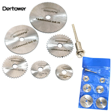 6PCS HSS Rotary Tool 22 /25 /32 /35 /44 /50mm Circular Saw Blades Cutting Discs Mandrel for Dremel Cut off  DT6 2024 - buy cheap