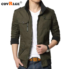 Covrlge Men's Cotton Jackets  New Fashion Solid Stand-collar Male Jacket Coat Casual Mens Outerwear Brand Clothing MWJ118 2024 - buy cheap