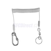 Cuerda de Seguridad retráctil de alambre de acero, cuerda de seguridad con mosquetón giratorio, para pesca y acampada, 1,4 M 2024 - compra barato