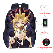 Casual Fashion Yu-Gi-Oh USB Charge School Bag Boys Girls Yu-Gi-Oh backpack Men Women High Quality School Bag 2024 - buy cheap