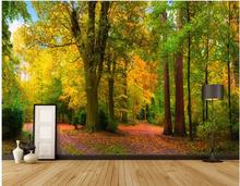 Papel tapiz fotográfico 3d personalizado, mural de otoño, paisaje de bosque, Fondo de pared, decoración del hogar, papel tapiz de sala de estar para paredes 3 d 2024 - compra barato