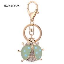 Novelty Items Resin Charming Ladybird Rhinestone Keychain Alloy Keyring Women Handbag Bag Key Holder Souvenir Gifts CHY-2302 2024 - buy cheap