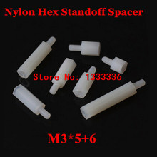500pcs M3*5+6 Nylon Hex Standoff Spacer Male - Female 6mm Thread / Plastic Hexagon Pillar Screw Nut M3x5+6mm 2024 - buy cheap