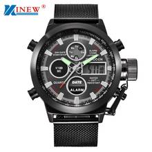 XINEW Luxury Brand Men Analog Digital Sports Watch Men's Army Military Watch Man Steel Band Quartz Clocks Relogio Masculino New 2024 - buy cheap
