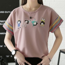 Women Pattern Printed T Shirt 2019 Fashion Harajuku T Shirt Cotton O Neck Short Sleeve Tops Tee 2024 - buy cheap