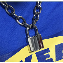 Handmade Men Women Unisex Chain Necklace Heavy Duty Square Lock Padlock Choker Metal Collar 2024 - buy cheap