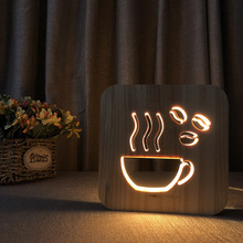 Modern Wooden Coffee cup LED Night Lamp Coffee Shop Atmosphere Night Light Living room Dining room Table Lamp Warm LED 2024 - buy cheap