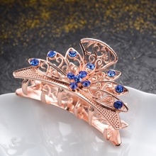 Fashion Gold Color Metal Hair Jewelry Top Rhinestone Crystal Flowers Hair Claws Wedding Hair Accessories Big Crab Hair Clip Gift 2024 - buy cheap