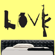 Banksy-pegatinas de pared de armas de amor, calcomanía de vinilo para pared, decoración del hogar, 3 tamaños, nuevo, envío gratis 2024 - compra barato