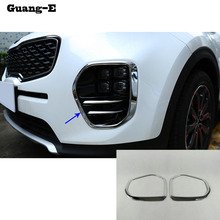 High Quality Car Body Head Front Fog Light Lamp Frame Stick Styling ABS Chrome Trim 2pcs For Kia Sportage KX5 2016 2017 2018 2024 - buy cheap