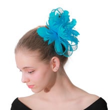 Turquoise Sinamay Classic Women Headwear For Wedding Party Fascinator Hair Pin Bride Wedding Headdress Floral Hair Accessories 2024 - buy cheap