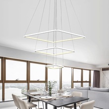 Modern minimalist creative square acrylic LED chandelier Living room dining room bedroom study ceiling lamp commercial lighting 2024 - buy cheap