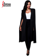 IDress Fashion Blazer Cape Coat Long Cloak OL Blazer Jackets Popular Black White Cape Blazers Personality Women Suit Jackets 2024 - buy cheap