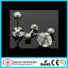 316L Surgical Steel Prong Set Round CZ Ear Tragus Lot of 20pcs Body Jewelry 2024 - buy cheap