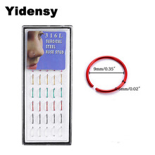 Yidensy 40pcs Stainless Steel Fake Nose Rings Studs For Women Punk Septum Clicker Body Piercing Jewelry Faux Nariz Percing Nez 2024 - buy cheap