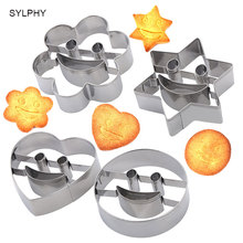 4pcs/set Star Flower Round Love Smiley Biscuits Molds Set DIY Cookie Cutters Cake Fondant Decorating Fruit Cutting Baking Tools 2024 - buy cheap