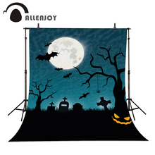 Allenjoy-telones de fondo fotográfico para estudio fotográfico, telones de fondo fotográfico con diseños de calabaza, murciélagos, Luna, cementación, Halloween, cámara fotográfica 2024 - compra barato