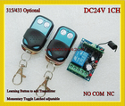 Rádio sem fio interruptor de controle remoto 1ch 24 v dc 433/315 código aprendizagem interruptor remoto 2 transmissor receptor 10a relé A-ON B-OFF 2026 - compre barato