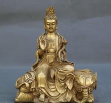 Estatua de bronce de cobre Samantabhadra kwan-yin, antiguo templo budista del Tíbet de China 2024 - compra barato