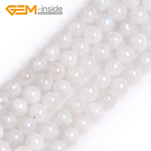 GEM-inside Natural Moonstone Round Beads For Jewelry Making DIY Strand 15 Inches 6/8/10/12/14mm 16-17MM Size Wholesale ! 2024 - buy cheap