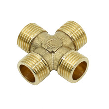 Conector de Cruz de latón de 1/2 pulgadas, divisor de tubo de cobre G1/2, adaptador de conector de acoplamiento de Metal de 4 vías, 7 Uds. 2024 - compra barato