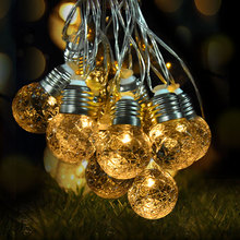 Хрустальная прозрачная лампа на солнечной батарее, светодиодная гирлянда, освещение для сада, Рождества, хеллоуин для наружного декора 2024 - купить недорого