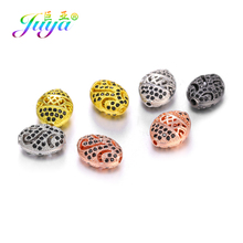 Juya DIY Decoration Charm Beads Supplies Floating Flower Beads Handmade Oval Hollow Beads For Women Men Beads Jewelry Making 2024 - buy cheap