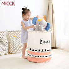 Micck-cesta de linho para piquenique, grande capacidade, desenho, à prova d'água, dobrável, caixa de brinquedos, organização para crianças 2024 - compre barato