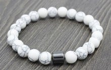 8mm uk44 adjusted rope Yoga howlite labradorite map Stone white black volcanic lava stone bead Bracelet Magnetite Bangles 2024 - buy cheap