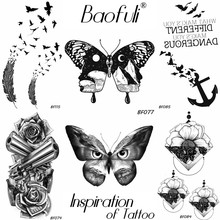 Tatuagem temporária de borboleta universo feminina, adesivo de braço para arte corporal à prova d'água 2024 - compre barato