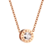 Fashion Crystal Necklace Pendant for Women Jewelry Gold/Rose Gold Color  Vintage Roman Number Design Round Necklace Jewelry 2024 - купить недорого