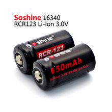 2pcs Soshine 16340 RCR123  Lithium Li-ion battery 3V 650mAh Rechargeable protected batteries with battery box 2024 - buy cheap
