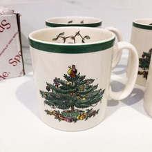 1 pçs 9 oz inglaterra estilo árvore de natal caneca leite branco nórdico luxo caneca de natal presente de ano novo casa caneca de café drinkware 2024 - compre barato