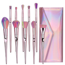 10pcs Fashion Women's Makeup Brushes With PU Bag Foundation Eyebrow Eyeshadow Brush Cosmetic Tools lot pinceaux maquillage 20# 2024 - buy cheap