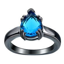 Hainon-anillos de circonia cúbica Ovalada para hombre y mujer, joyas de Color negro, dorado, azul y blanco, joyería para fiesta de boda 2024 - compra barato