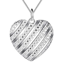 Хит, 4 стиля, серебряный цвет, кулон в виде сердца, ожерелье, модное ювелирное изделие, подарок на День святого Валентина для женщин, хорошее качество 2024 - купить недорого