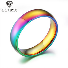 CC Rainbow Rings For Women Titanium Steel Men Ring Colorful Dazzle Light Lovers Couple Fashion Jewelry Anillos Mujer CC993 2024 - buy cheap
