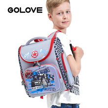 GOLOVE brand School Bags for boys Waterproof nylon School backpacks Children Orthopedic Backpack Cartoon car book bag Grade 1-5 2024 - buy cheap
