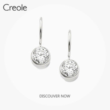 Drop Dangle Earrings Round Crystal,2019 Accessories Fashion Jewelry 925 Sterling Silver Trendy Daily Basics Gift For Women 2024 - buy cheap