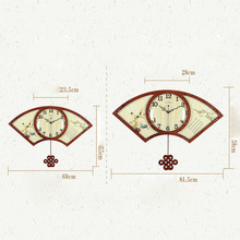 Часы настенные кварцевые в китайском стиле, бесшумные креативные подвесные украшения из массива дерева для гостиной, ресторана 2024 - купить недорого