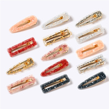 Pinksee Newest 2019 Acrylic Hollow Waterdrop Rectangle Hair Clips Tin Foil Sequins Hairpins Barrettes Headband Hair Accessories 2024 - buy cheap